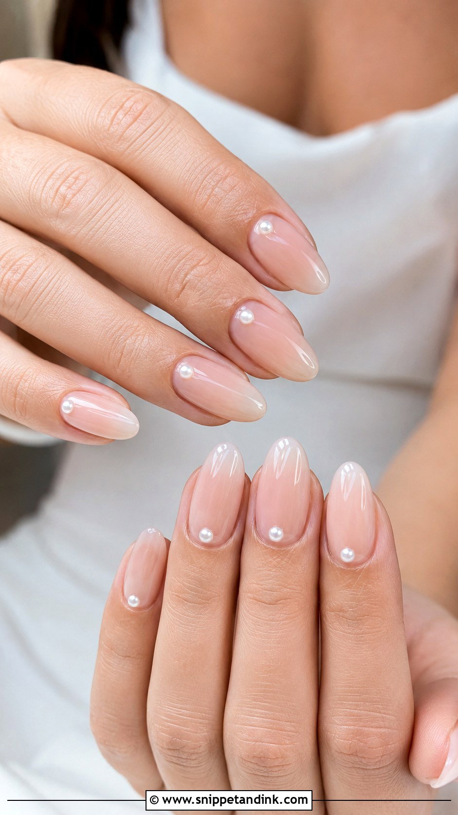 Pearl Accent Wedding Nails - Snippet and Ink - 20 Dream Wedding Nails