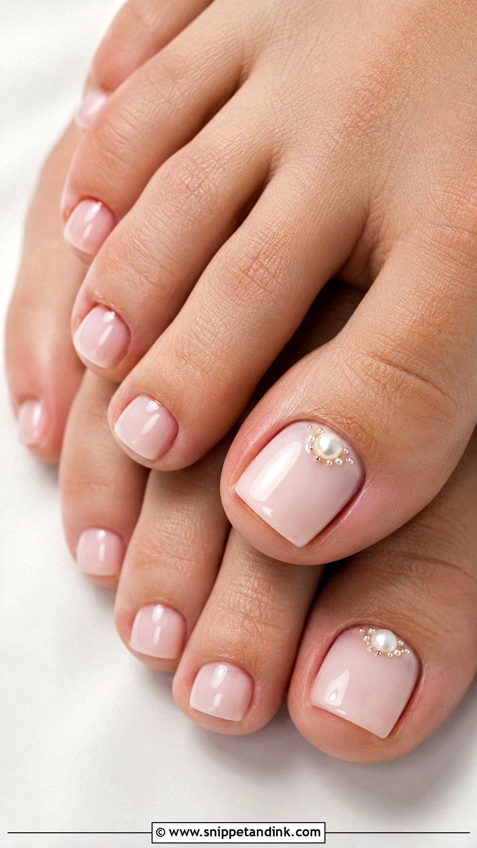 Pearl Accent Wedding Nails And Toes - Snippet and Ink - 20 Wedding Nails and Toes
