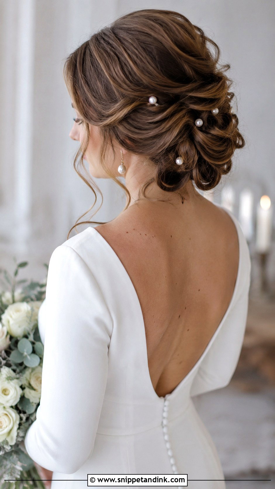 Pearl Accented Bridal Updo - Snippet and Ink - 20 Up Do Wedding Hairstyles
