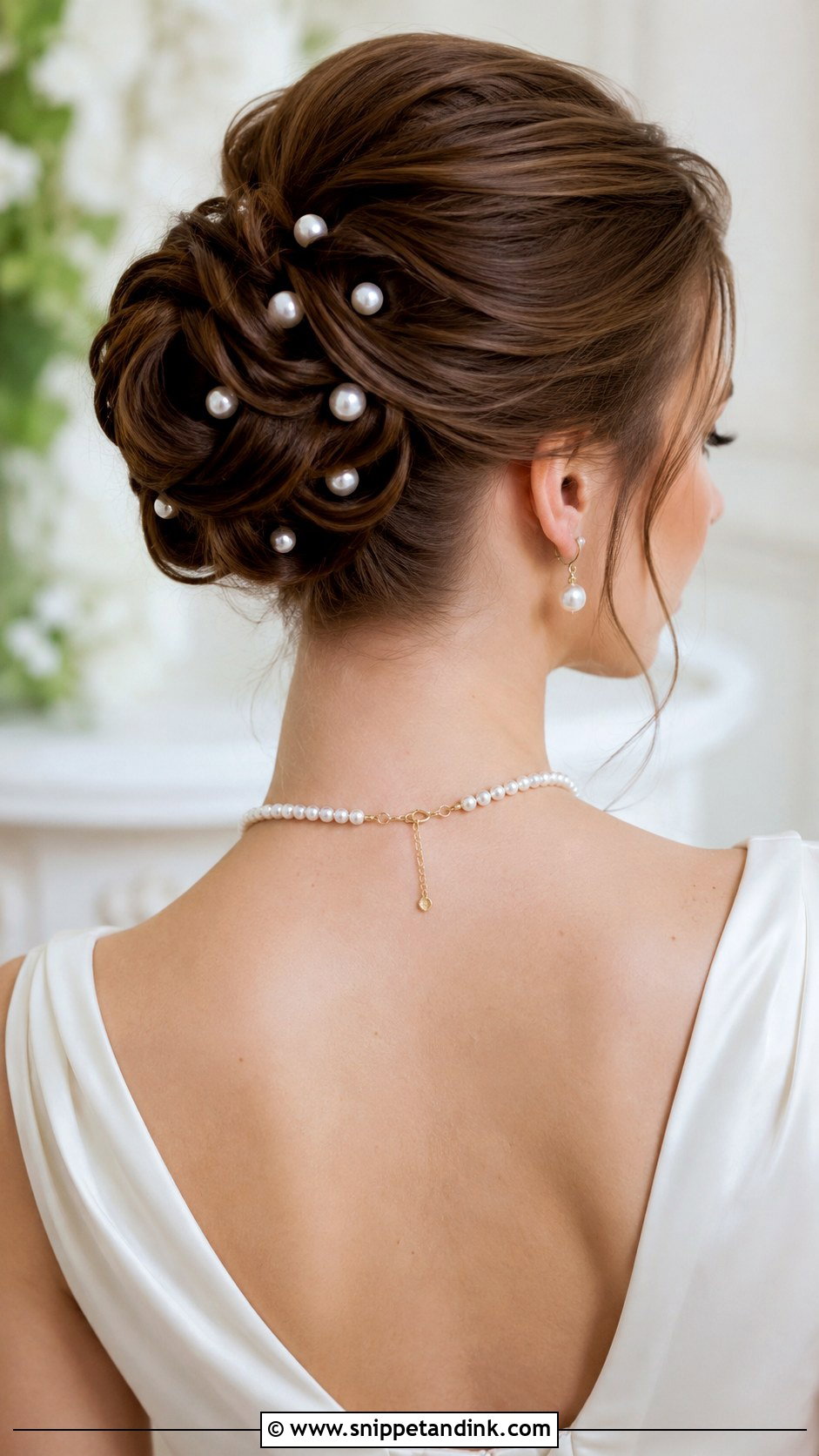 Pearl Accented Bridal Updo - Snippet and Ink - 30 Bridal Hair Styles