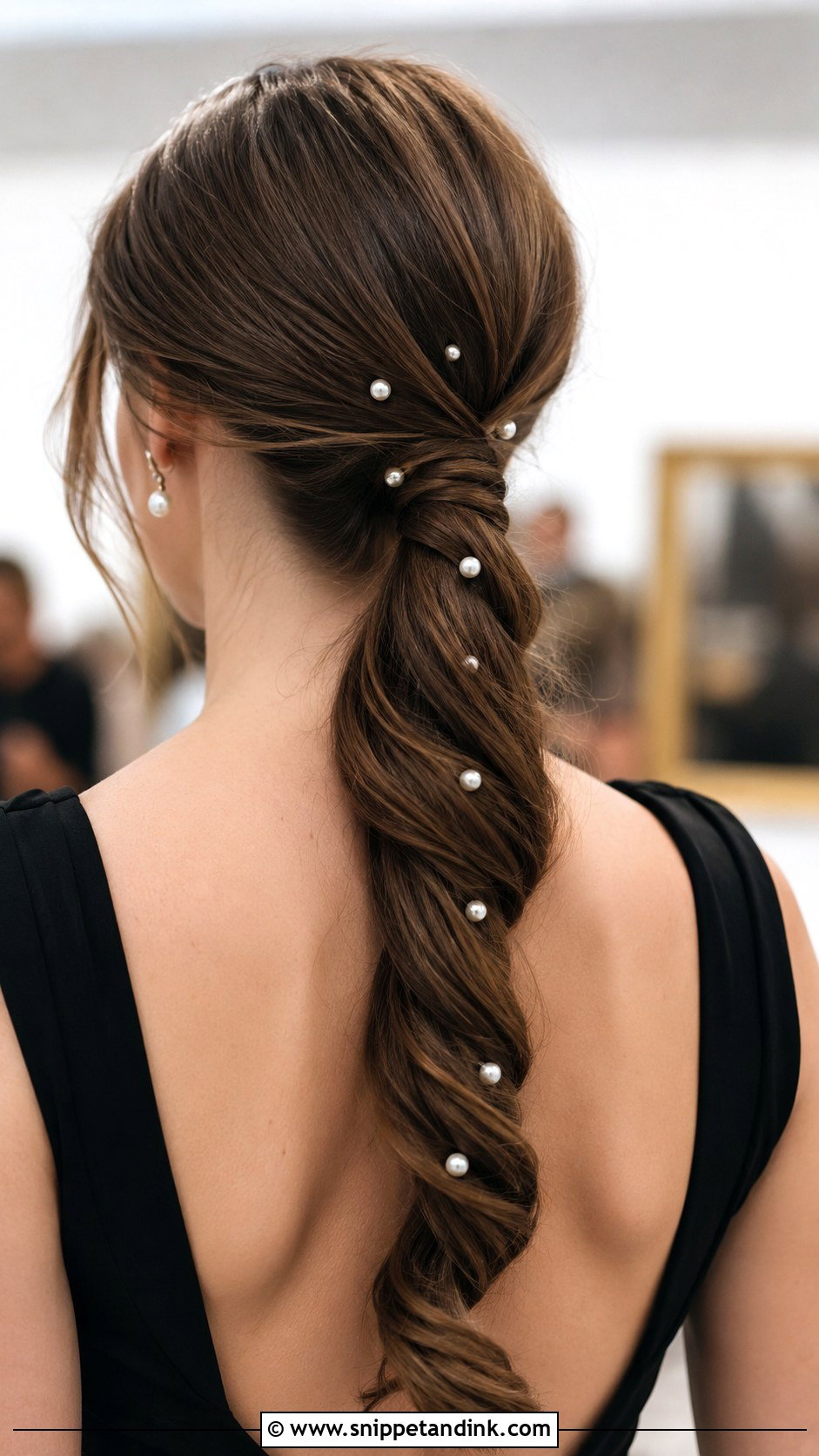 Pearl Accented Ponytail - Snippet and Ink - 25 Wedding Guest Ponytail Hairstyles