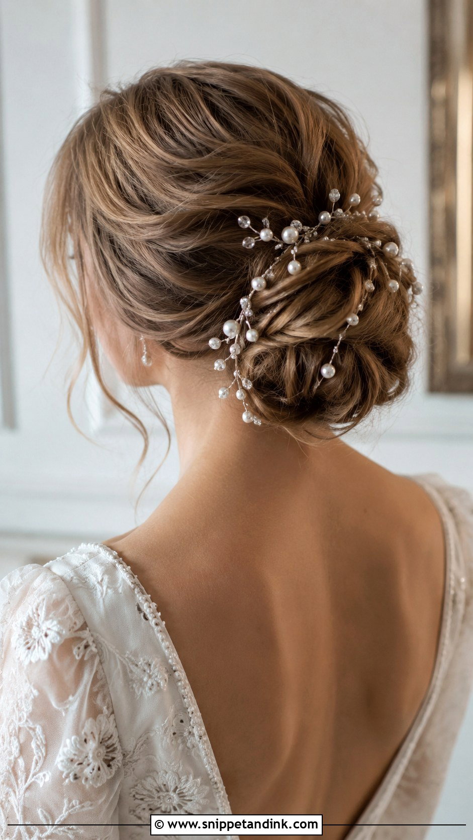 Pearl Accented Updo - Snippet and Ink - 25 Wedding Hair Up Do Ideas