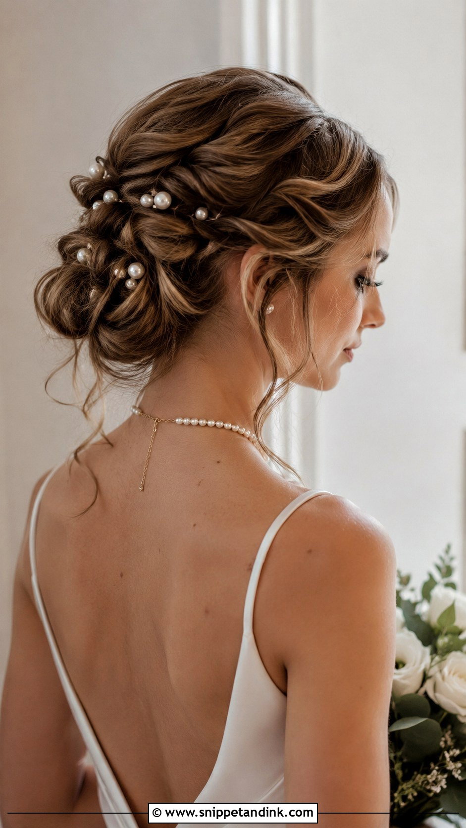 Pearl Accented Updo Wedding Hairstyle - Snippet and Ink - 25 Wedding Day Hairstyles