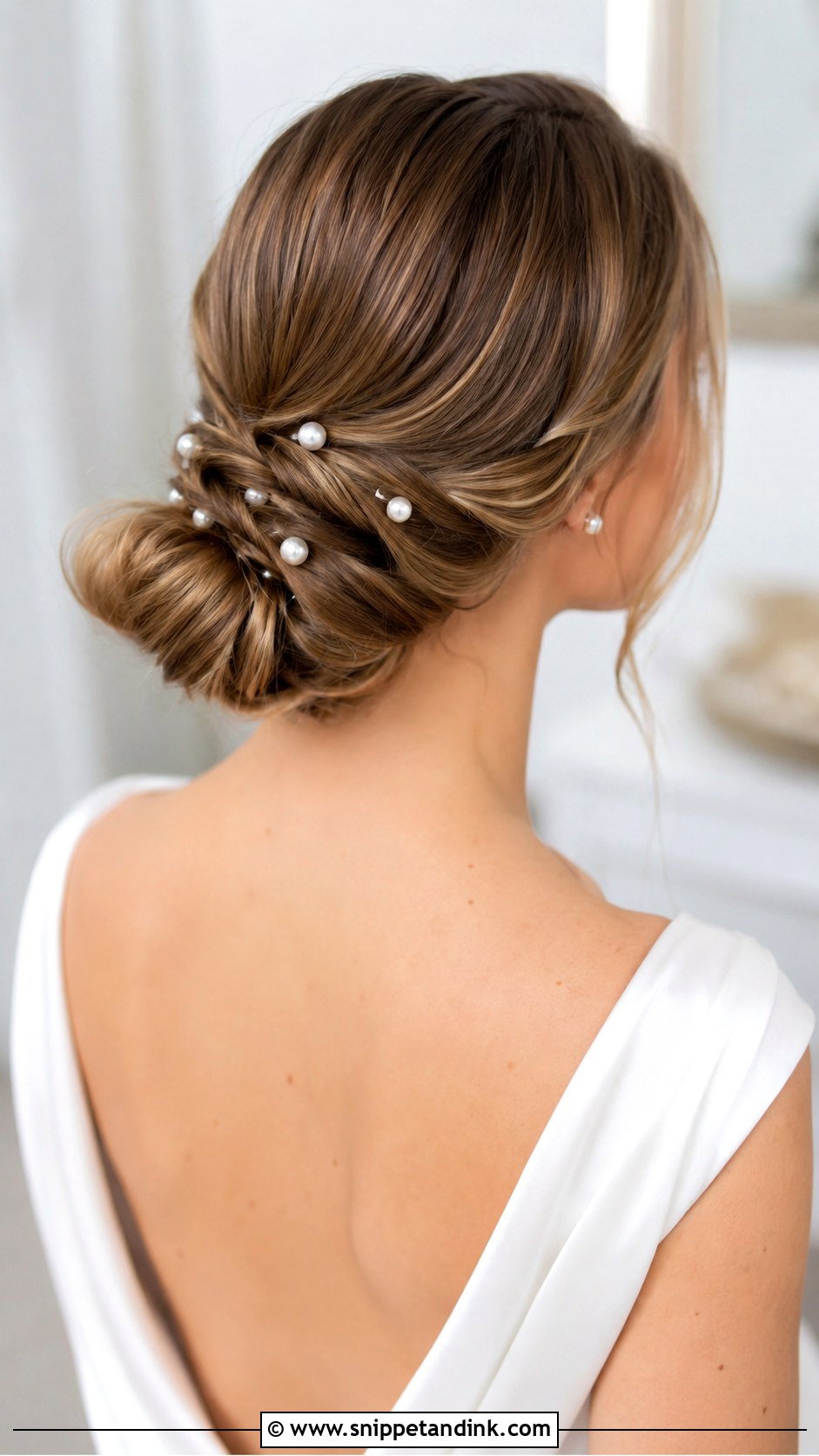 Pearl Accented Updo Wedding Hairstyle - Snippet and Ink - 35 Hairstyle for Wedding Ideas