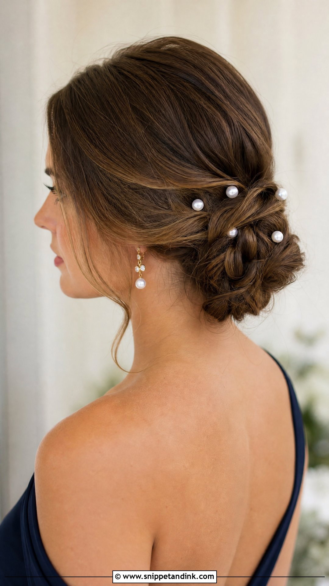 Pearl Accented Updo for Long Hair - Snippet and Ink - 20 Wedding Guest Updos for Long Hair