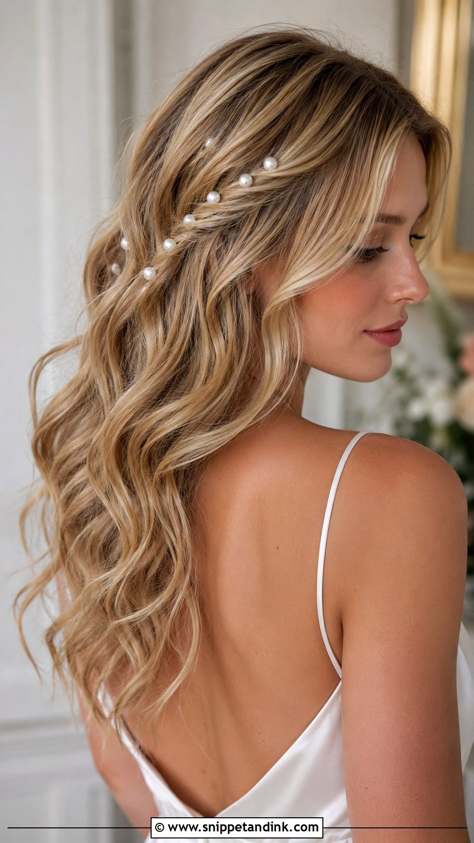 Pearl Accented Waves - Snippet and Ink - 30 Hairstyles for Engagement