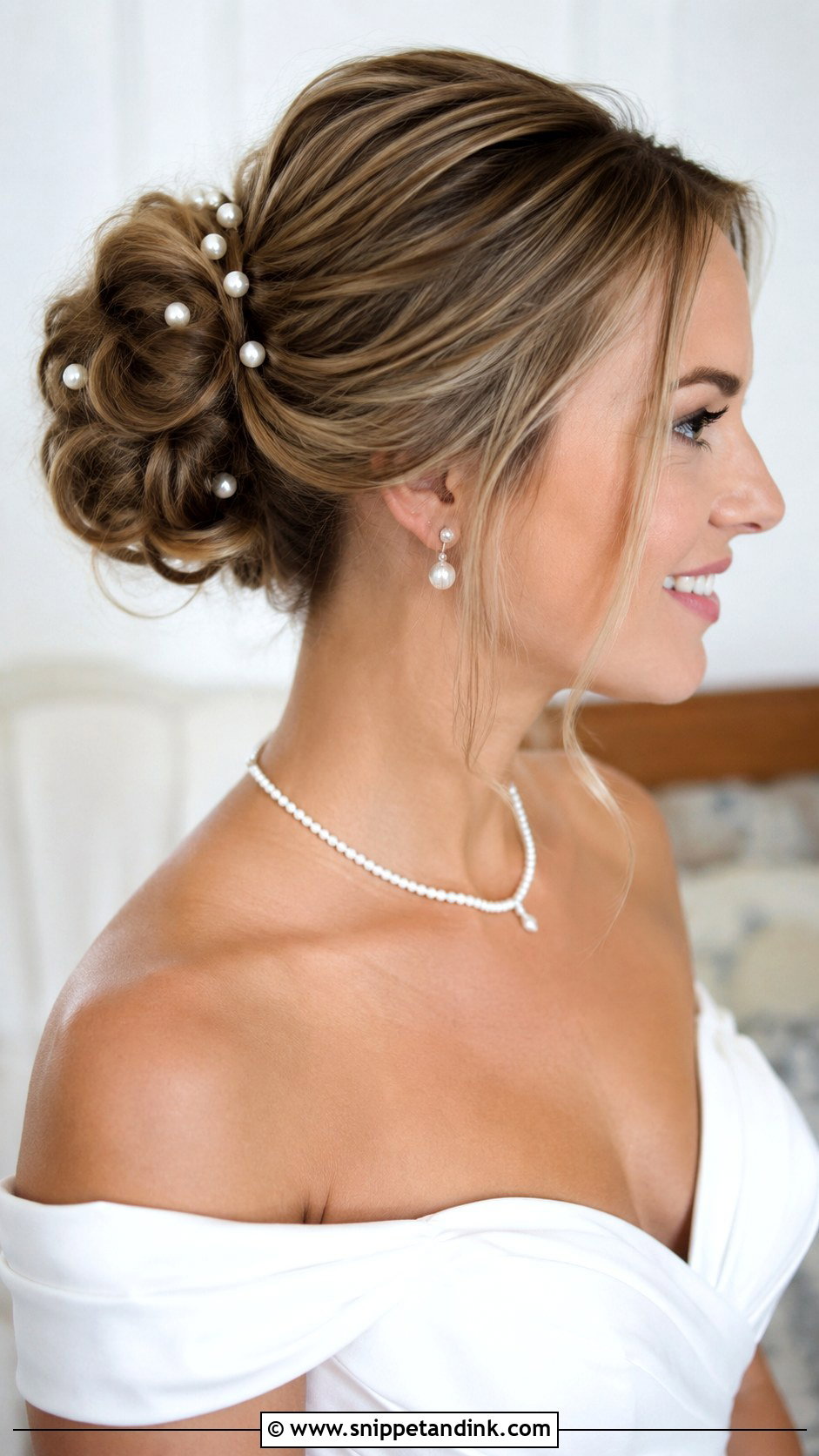 Pearl Accented Wedding Hair - Snippet and Ink - 25 Wedding Hair Bride Ideas