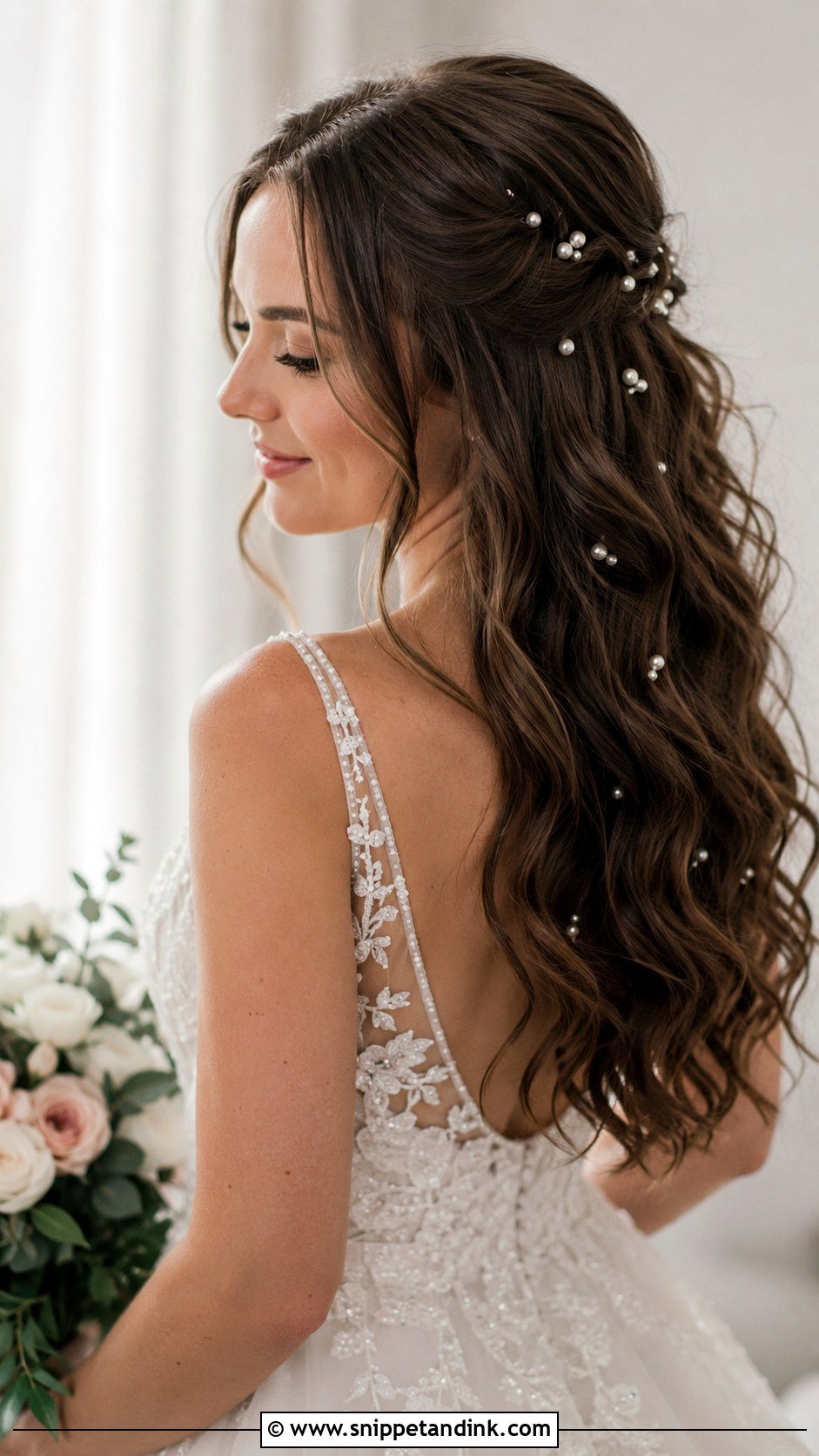 Pearl Accented Wedding Hair - Snippet and Ink - 20 Spring Wedding Hair Ideas