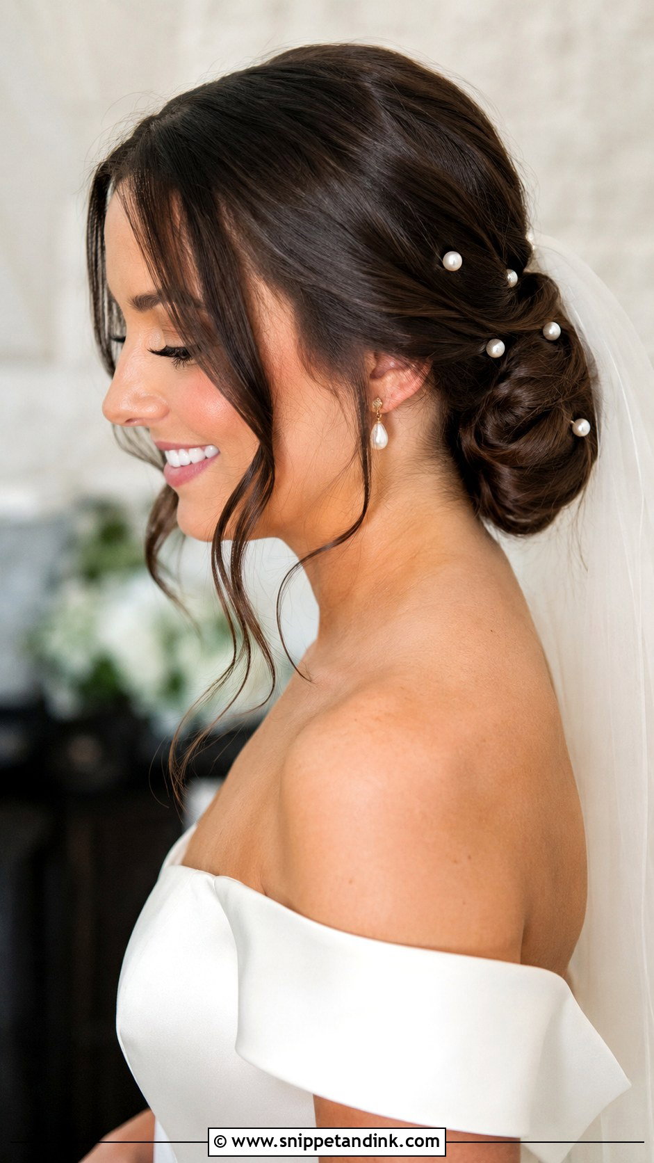 Pearl Accented Wedding Hairstyle - Snippet and Ink - 25 Cute Hairstyles for Wedding