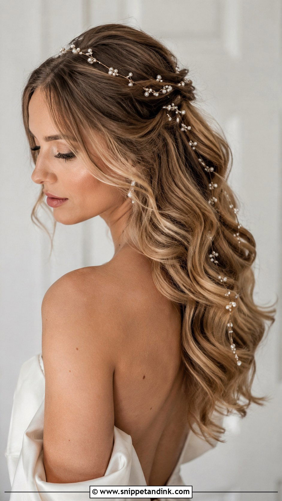Pearl Accented Wedding Hairstyle - Snippet and Ink - 25 Cute Wedding Hairstyles