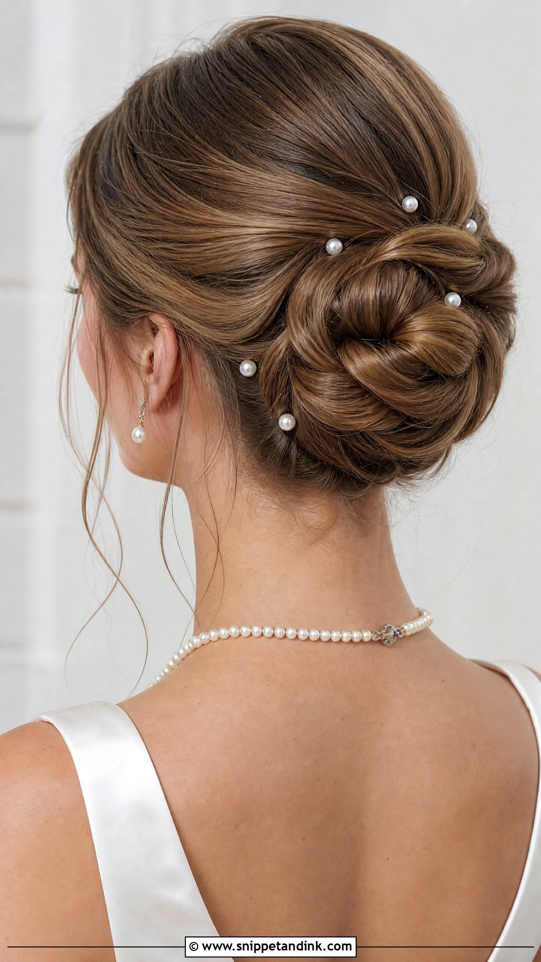 Pearl Adorned Bridal Updo - Snippet and Ink - 20 Old Money Wedding Hair Ideas