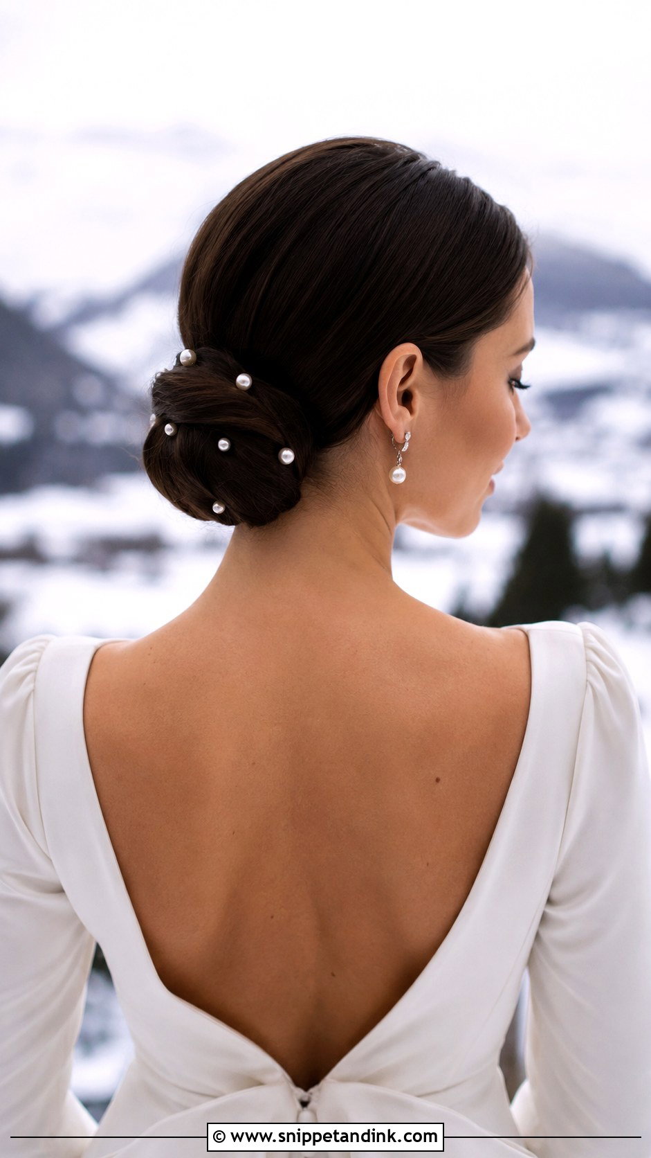 Pearl Adorned Chignon - Snippet and Ink - 20 Easy Updos for Medium Hair for Wedding