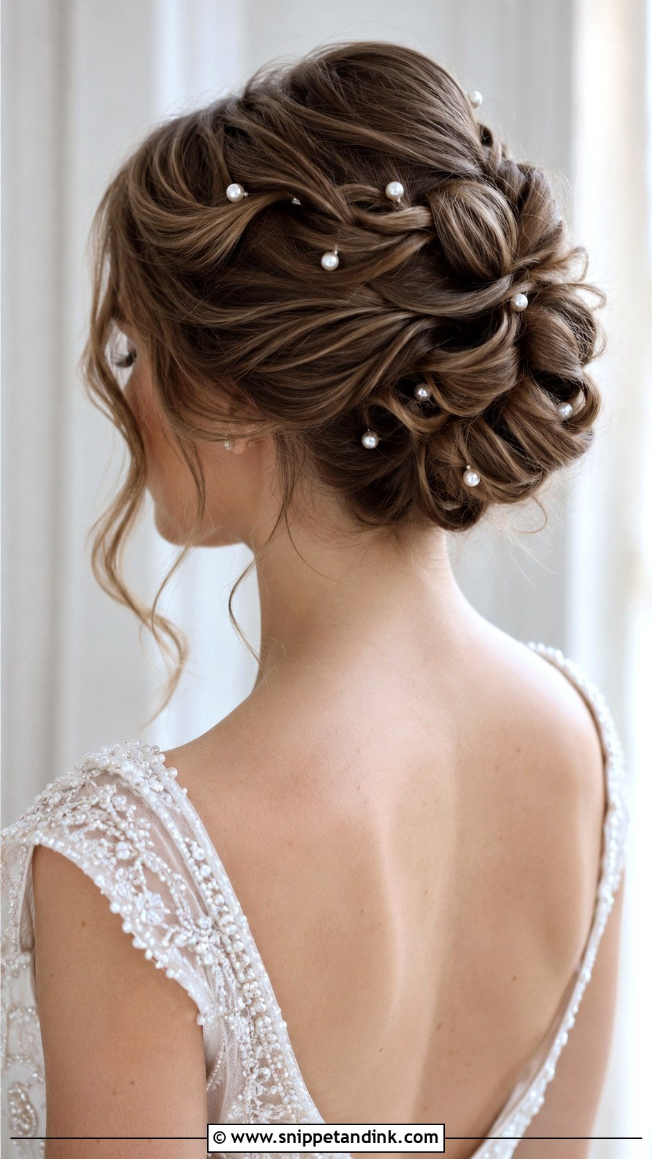 Pearl Adorned Hairstyle - Snippet and Ink - 35 Bridal Hairstyle Ideas