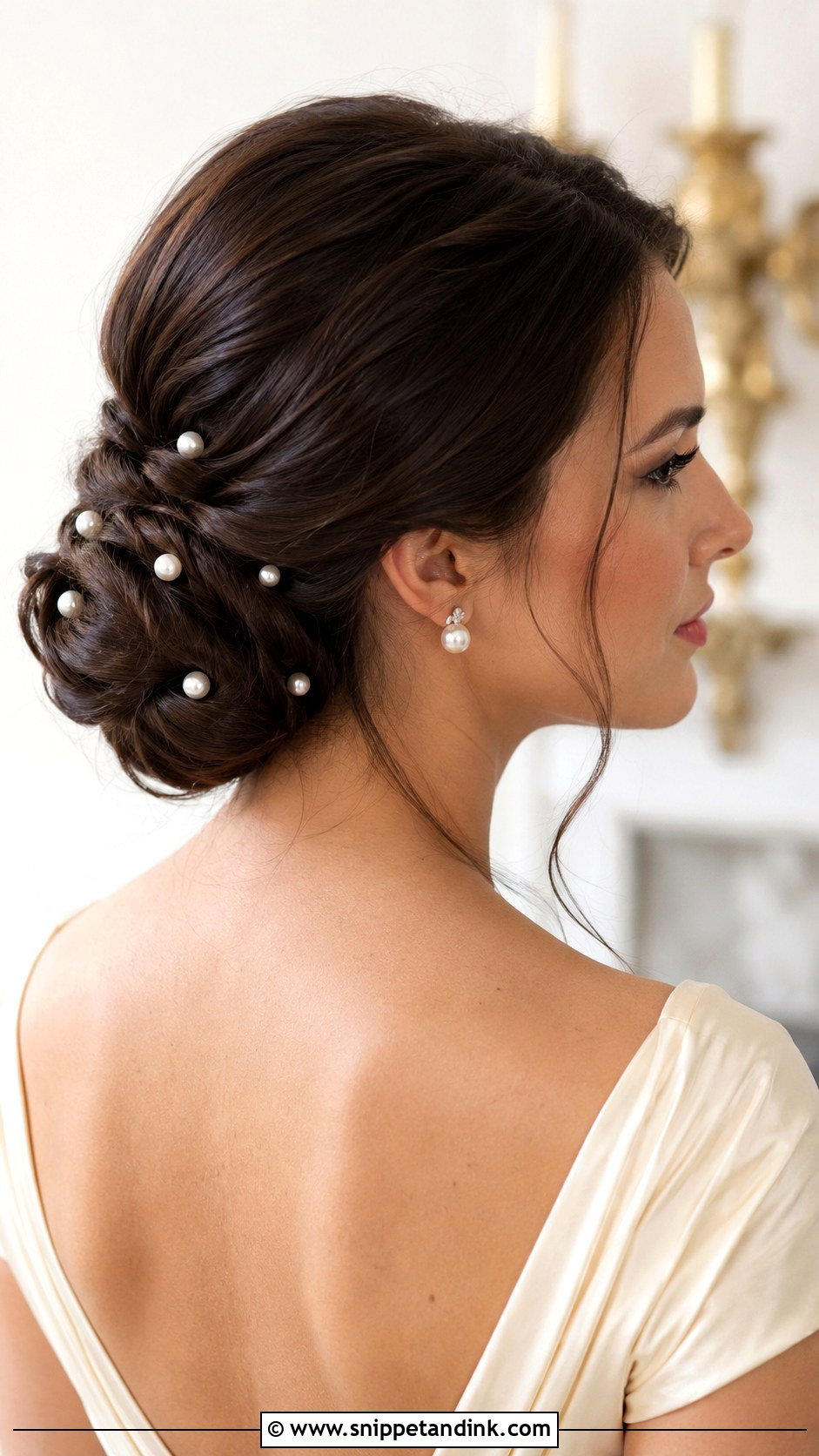 Pearl Adorned Updo - Snippet and Ink - 25 Wedding Guest Hair Updo Ideas