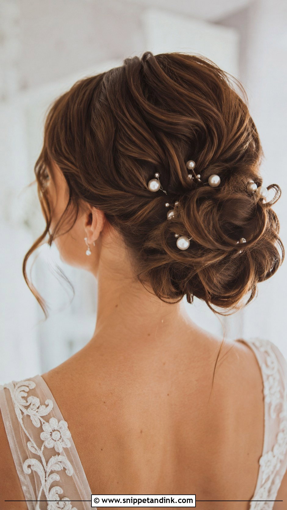 Pearl Adorned Updo - Snippet and Ink - 30 Long Hair Wedding Styles