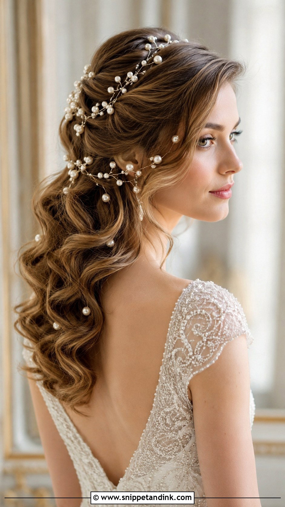 Pearl Adorned Wedding Hairstyle - Snippet and Ink - 20 Wedding Hairstyles 2025 Trends