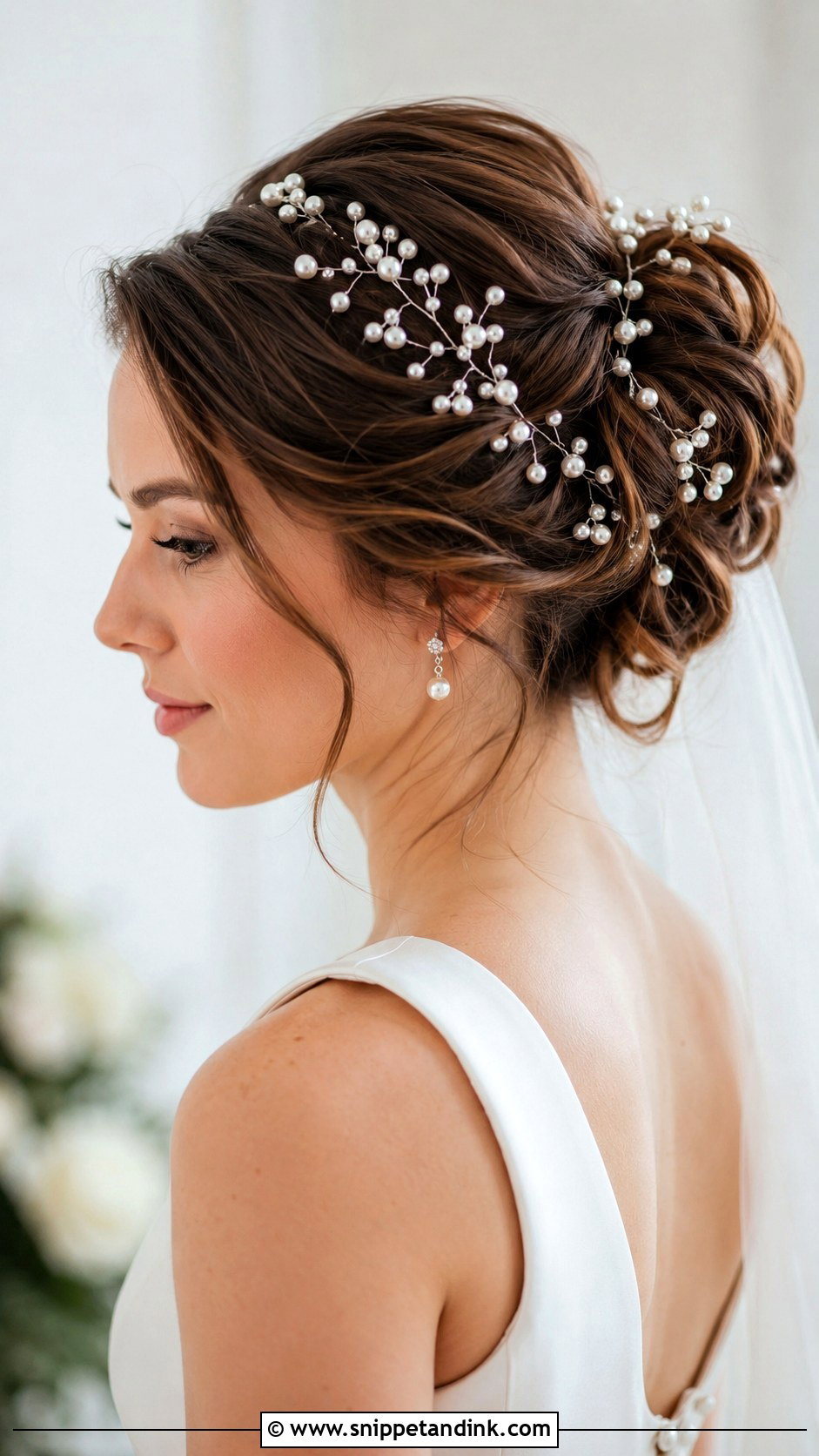 Pearl Adorned Wedding Hairstyle - Snippet and Ink - 35 Hair Styles for Wedding