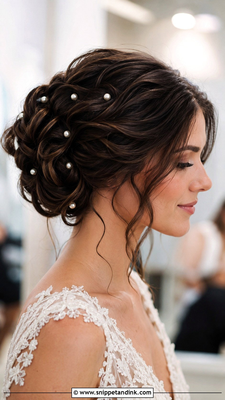 Pearl Adorned Wedding Updo - Snippet and Ink - 25 Ethereal Wedding Hair Ideas