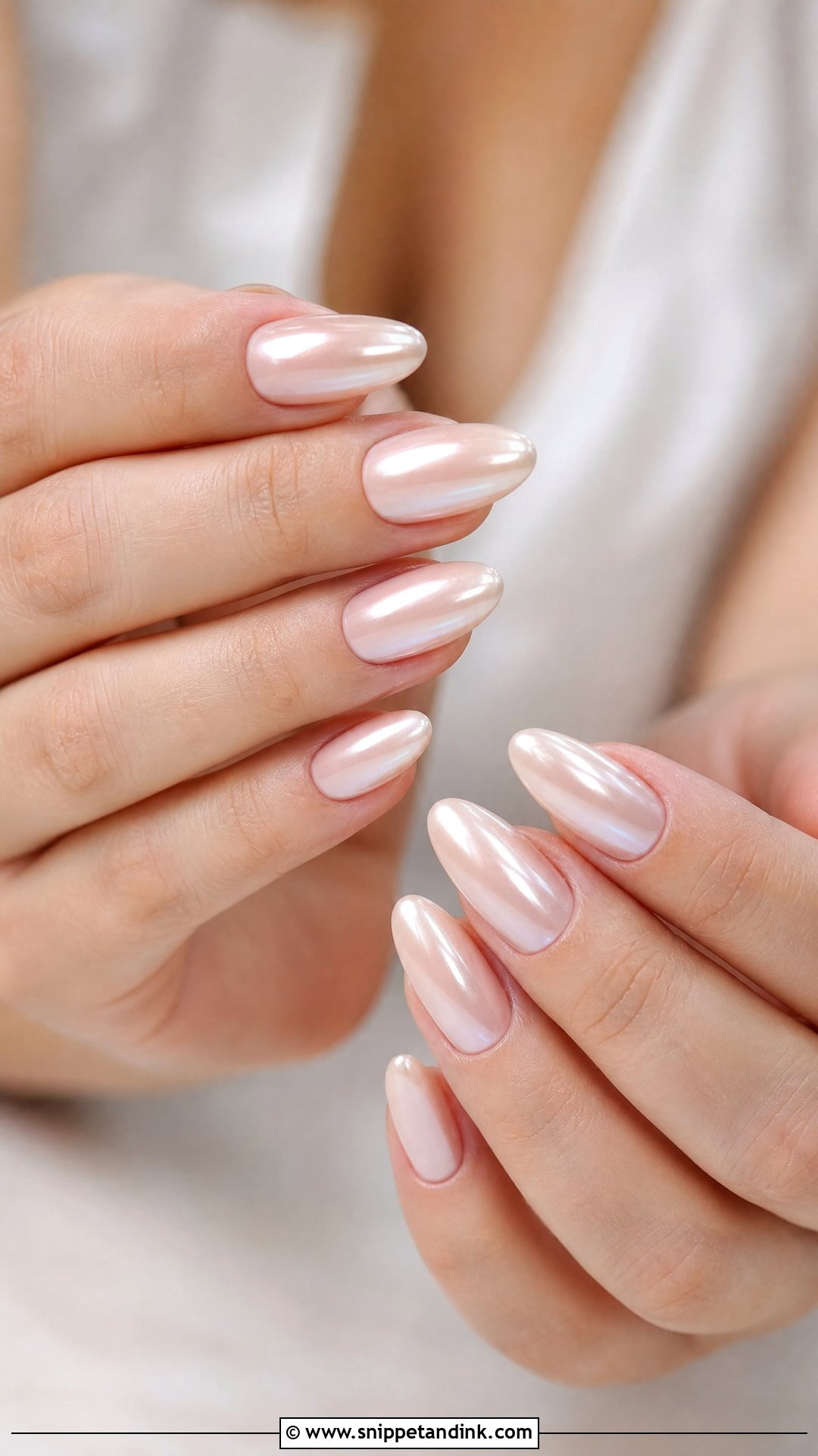 Pearl Almond Wedding Nails - Snippet and Ink - 25 Pearl Wedding Nails