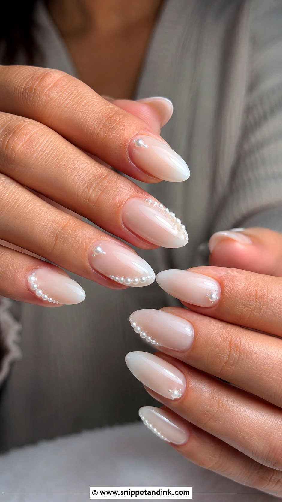 Pearl Almond Wedding Nails - Snippet and Ink - 20 Almond Shape Wedding Nails