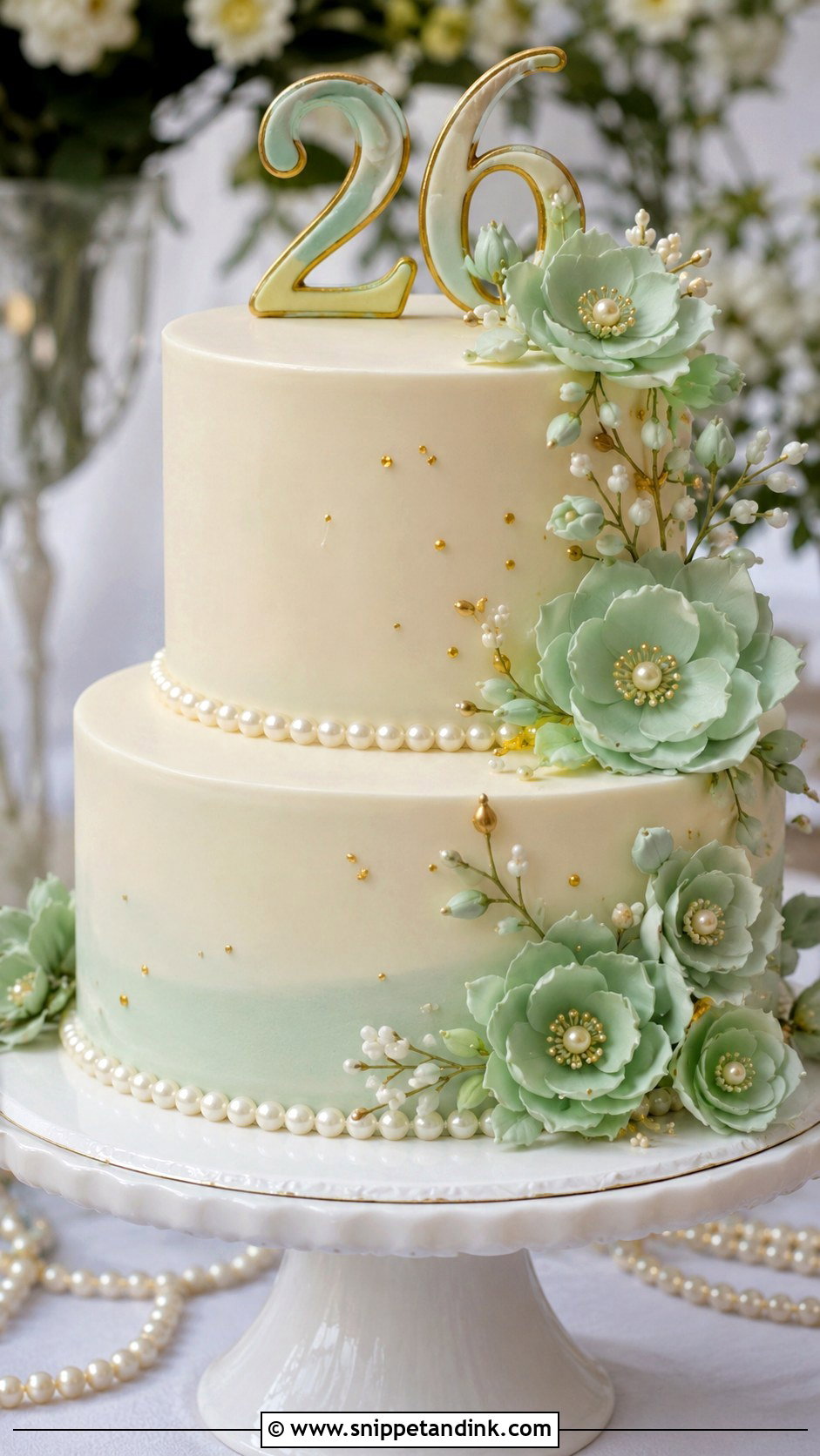 Pearl And Jade Cake - Snippet and Ink - 20 26th Anniversary Cake Ideas