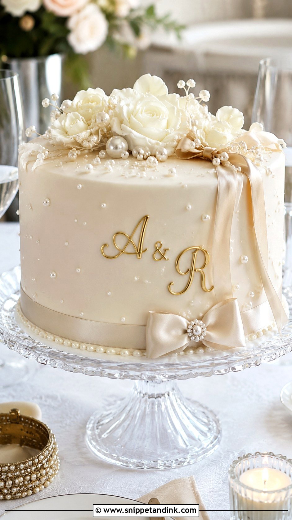 Pearl Anniversary Cake - Snippet and Ink - 20 Couple Anniversary Cake Ideas