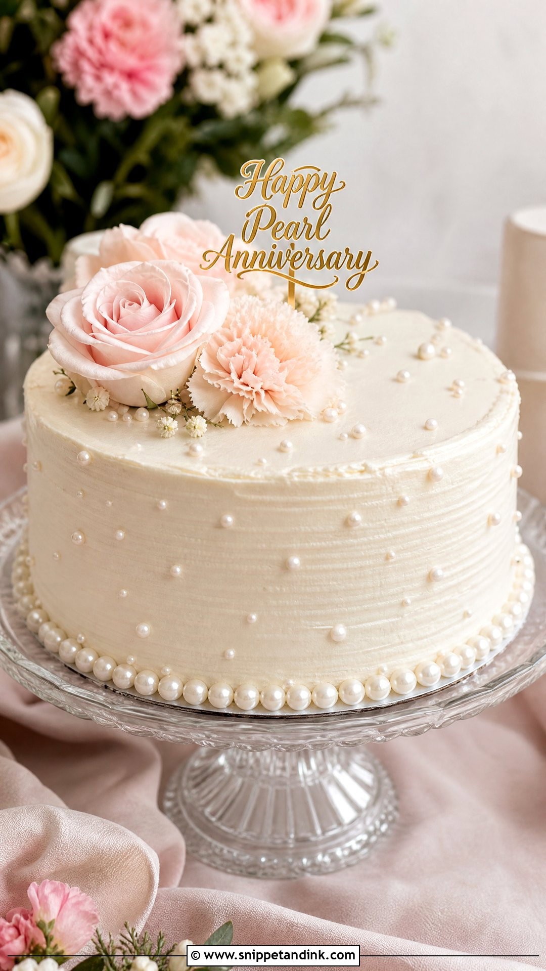 Pearl Anniversary Cake - Snippet and Ink - 25 Simple Anniversary Cake Ideas