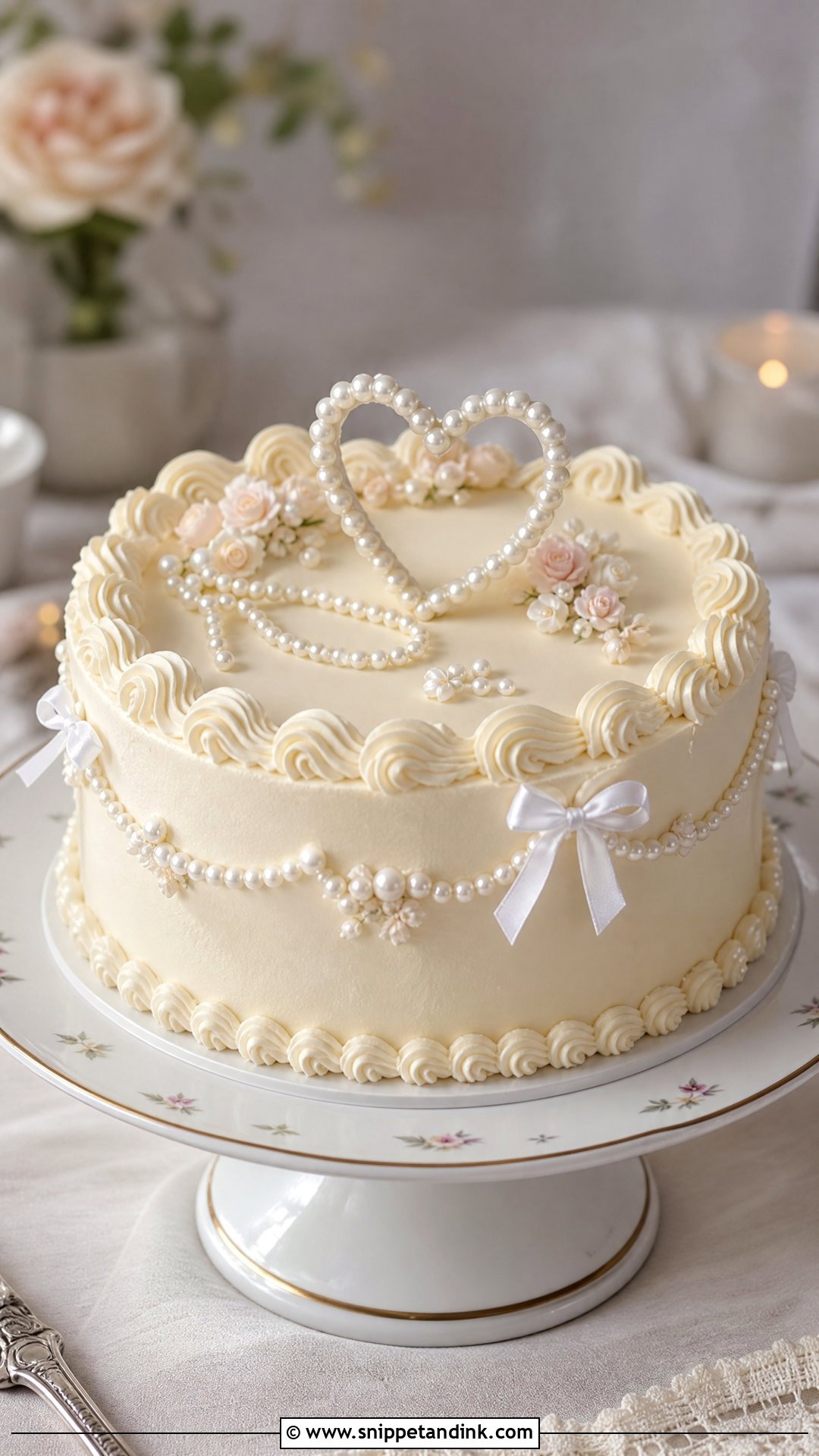 Pearl Anniversary Cake - Snippet and Ink - 30 Anniversary Cake Aesthetic Ideas
