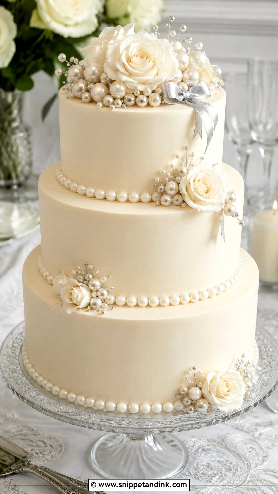 Pearl Anniversary Cake - Snippet and Ink - 20 60th Wedding Anniversary Cake Ideas
