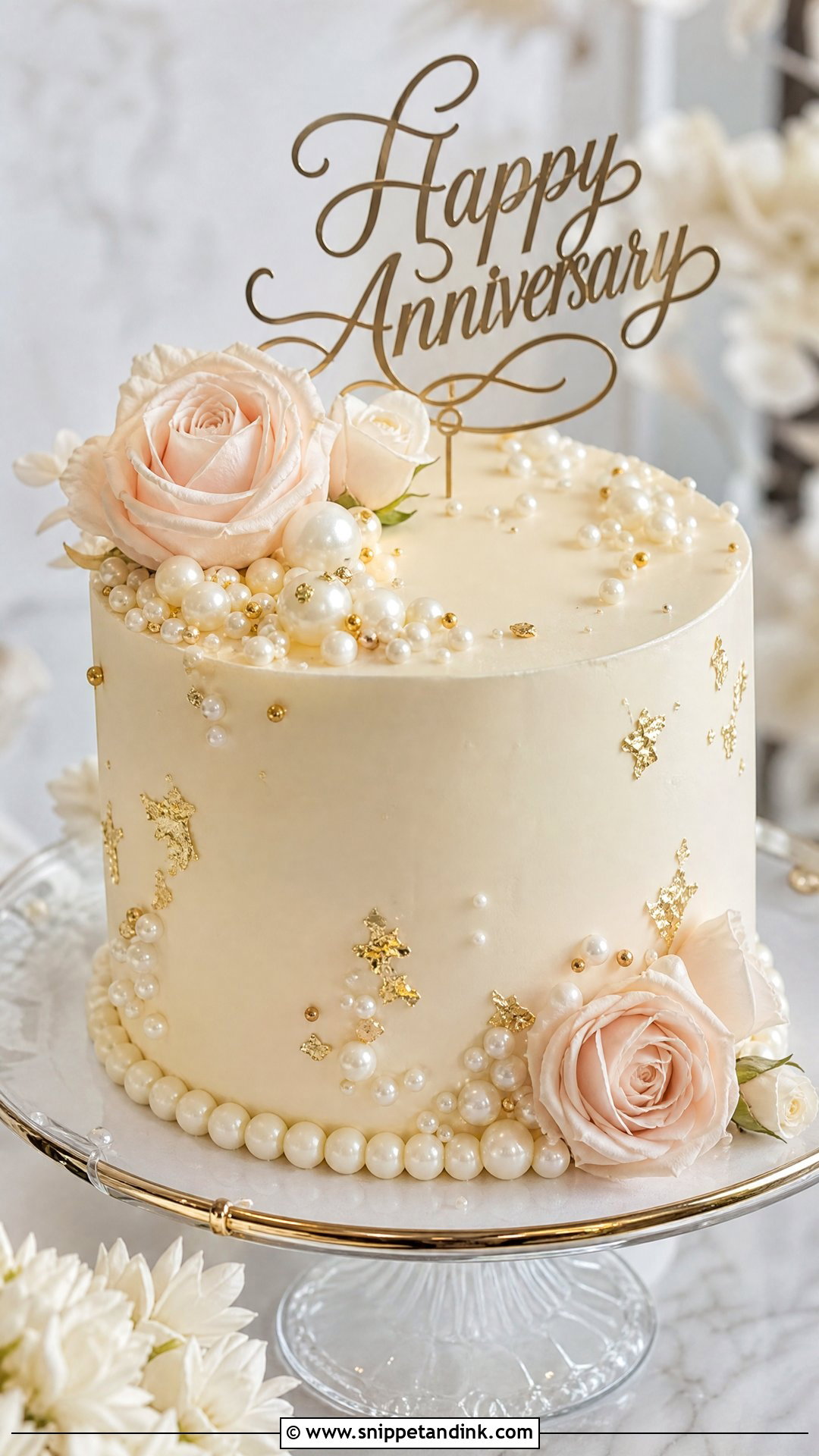 Pearl Anniversary Cake - Snippet and Ink - 35 Happy Anniversary Cakes