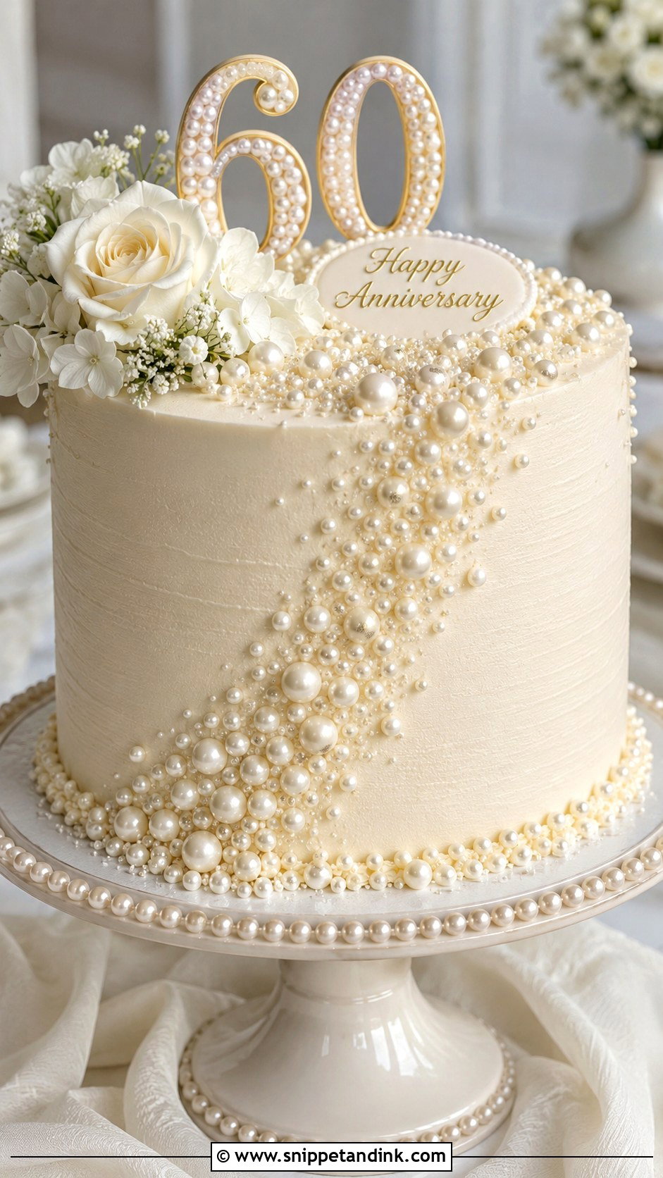 Pearl Anniversary Cake - Snippet and Ink - 20 60th Wedding Anniversary Cakes