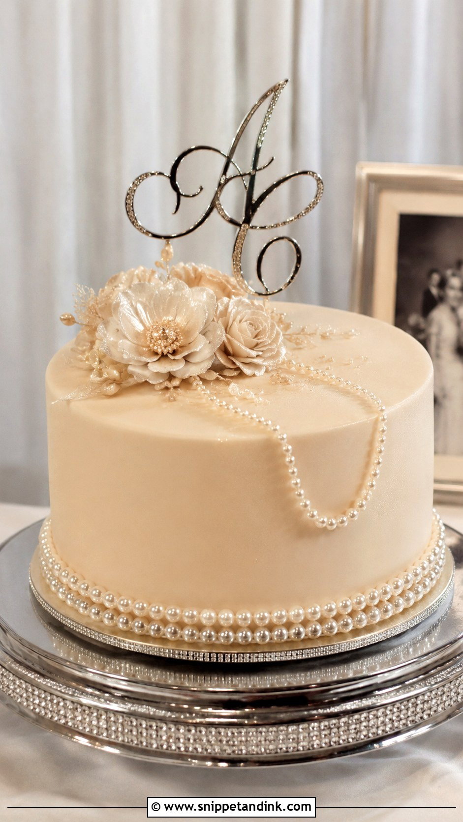 Pearl Anniversary Cake - Snippet and Ink - 20 Anniversary Cake for Grandparents