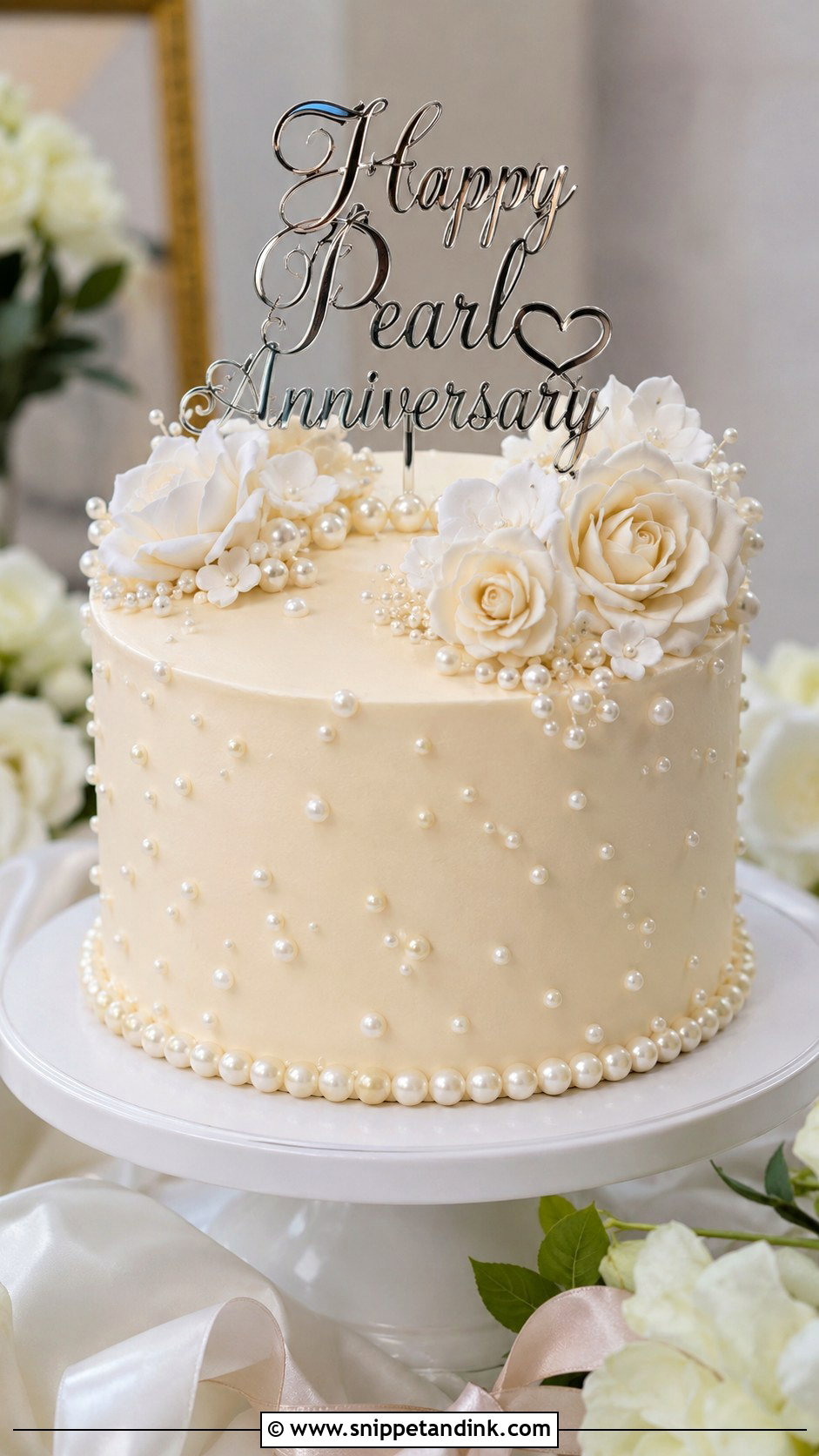 Pearl Anniversary Cake - Snippet and Ink - 20 Anniversary Cake Snapchat Story Ideas