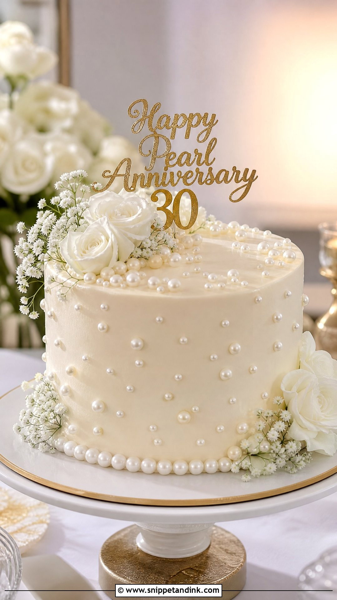 Pearl Anniversary Cake for Parents - Snippet and Ink - 30 Anniversary Cake for Parents