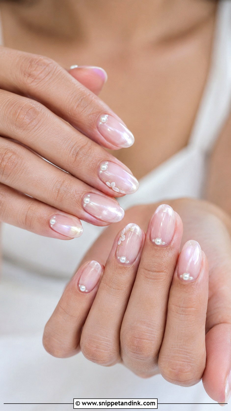 Pearl BIAB Wedding Nails - Snippet and Ink - 20 Wedding Nails BIAB