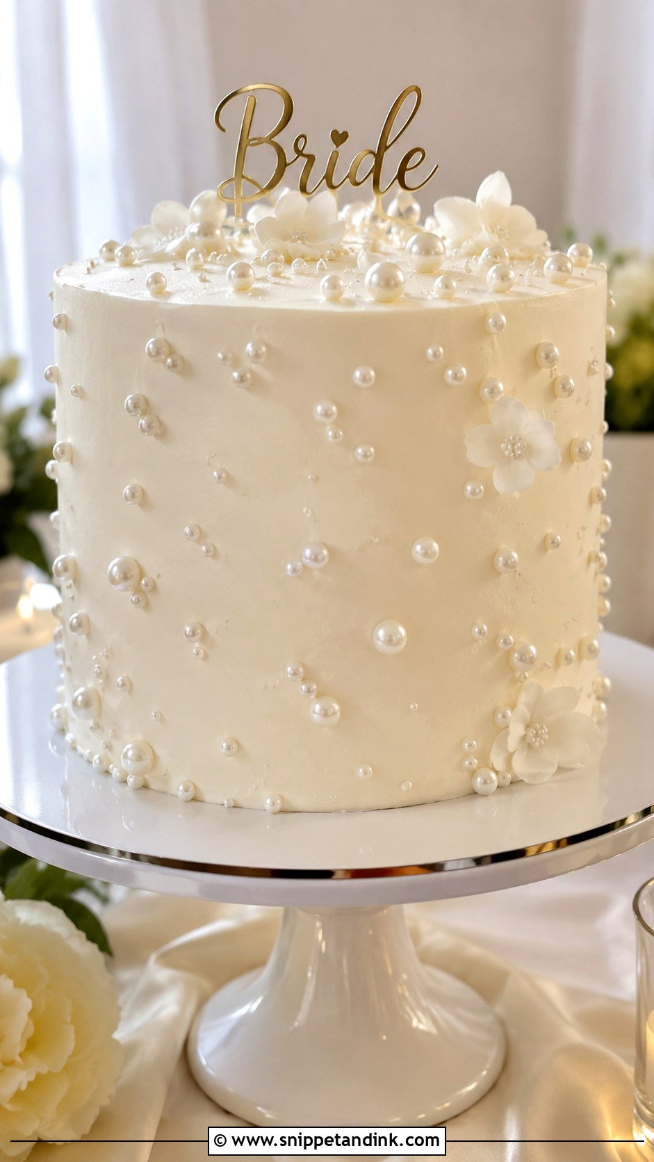 Pearl Bachelorette Cake - Snippet and Ink - 20 Bachelorette Cake for Bride