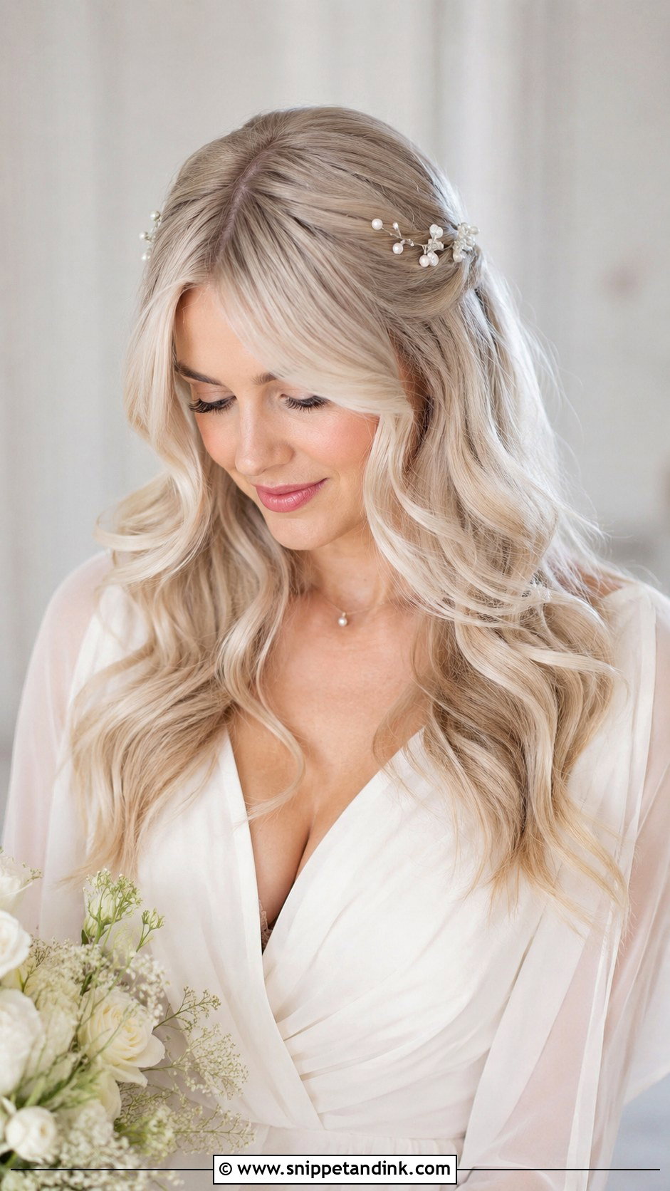 Pearl Blonde Bridal Hair - Snippet and Ink - 25 Wedding Hair Color Ideas