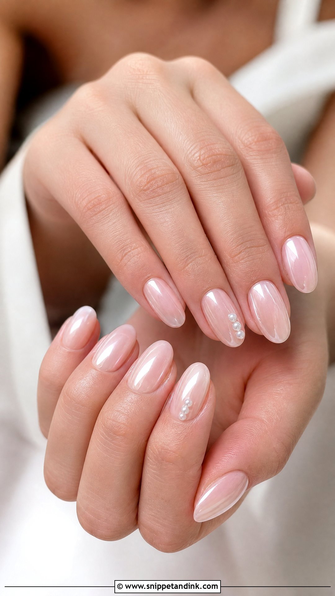 Pearl Blush Wedding Nails - Snippet and Ink - 25 Wedding Nails with Pearls