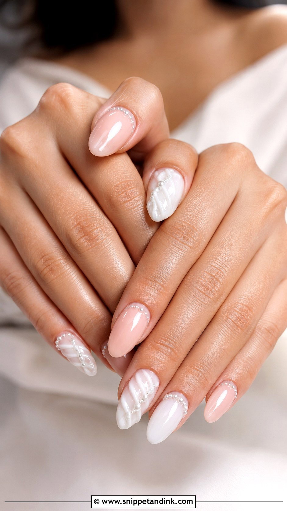 Pearl Braid Wedding Nails - Snippet and Ink - 20 Braid Wedding Nails