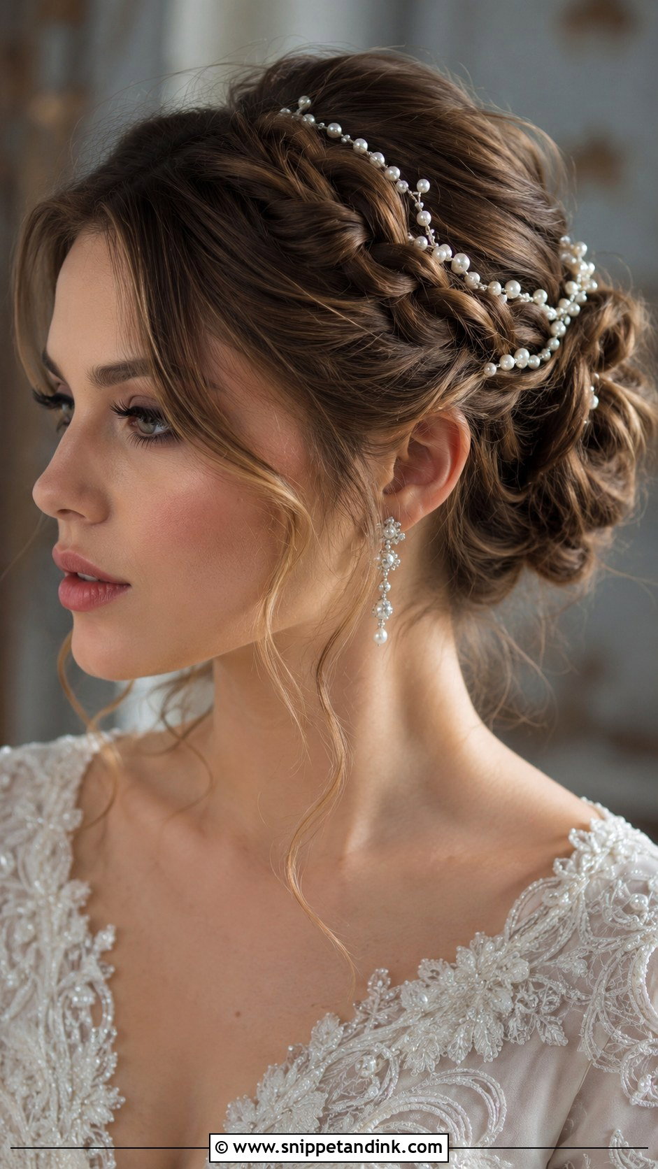 Pearl Braided Updo - Snippet and Ink - 20 Bridal Updo with Braid Ideas