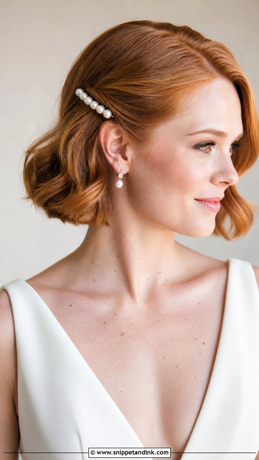 Pearl Bridal Bob - Snippet and Ink - 15 Bridal Hairstyles with Pearls