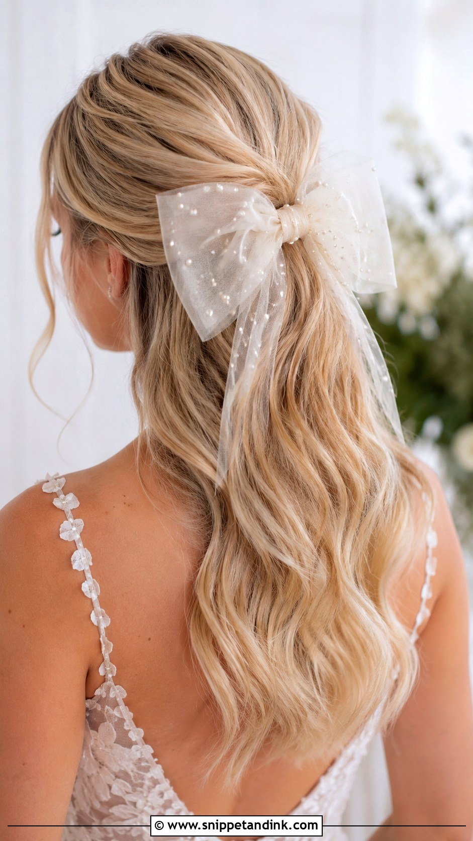 Pearl Bridal Bow - Snippet and Ink - 15 Pearl Bridal Hair Accessories