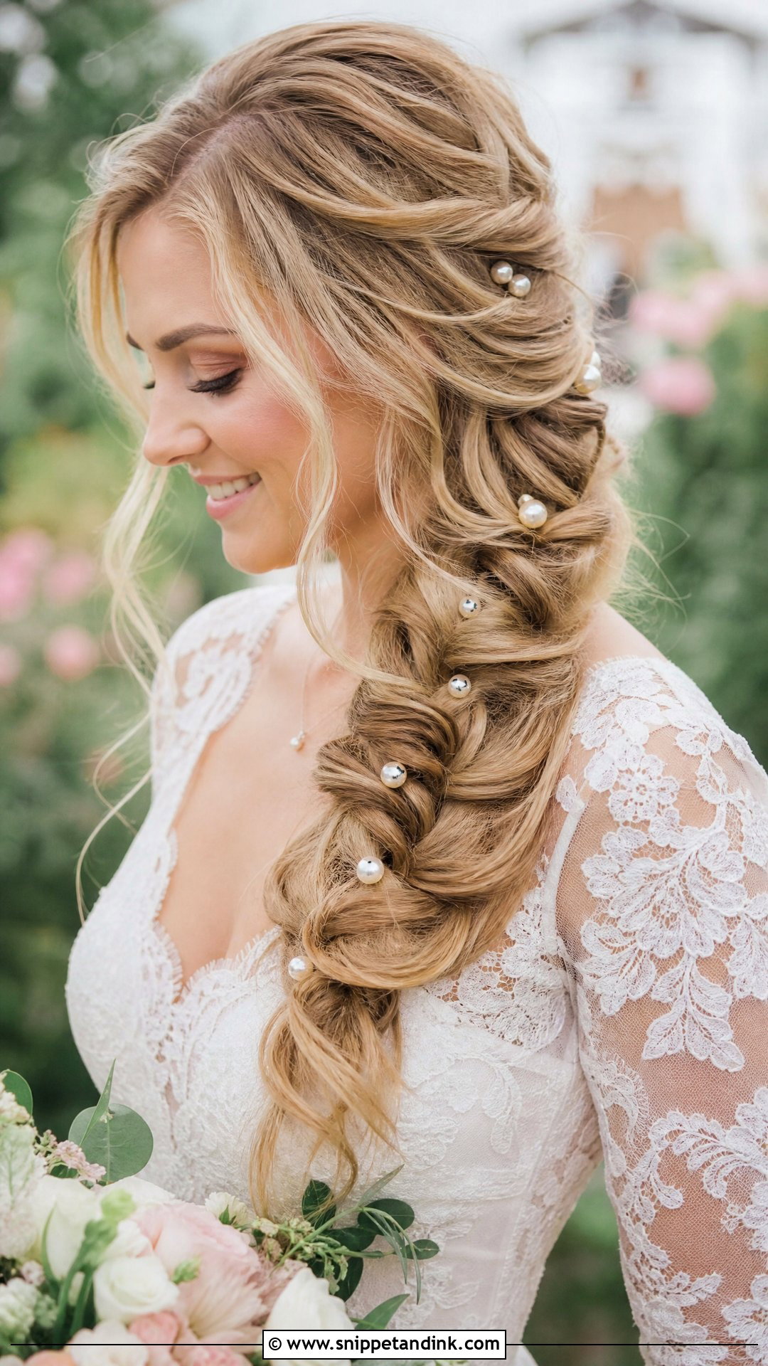 Pearl Bridal Braid - Snippet and Ink - 15 Bride Hair Pearls