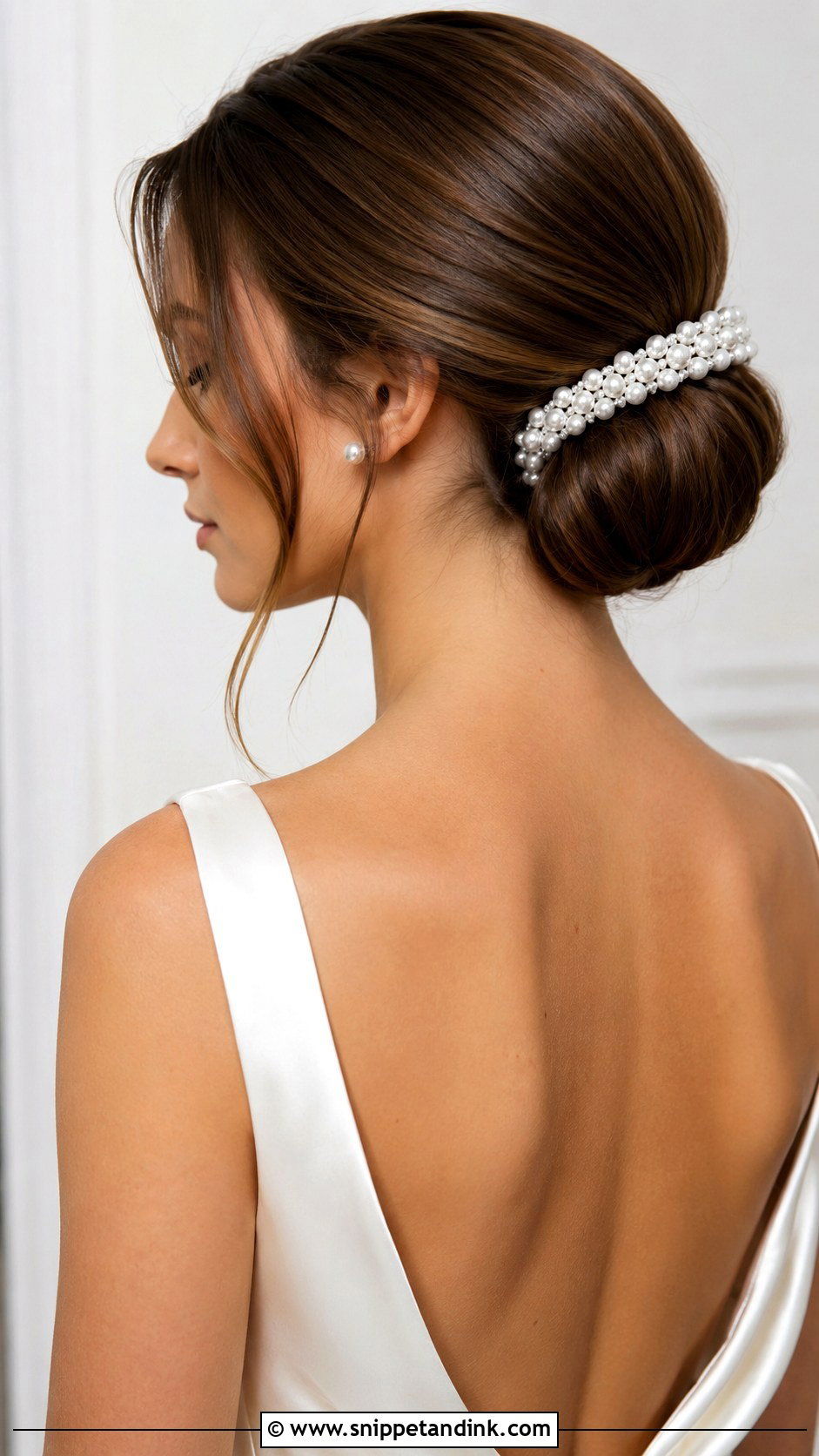 Pearl Bridal Bun Wrap - Snippet and Ink - 15 Pearl Wedding Hair Pieces