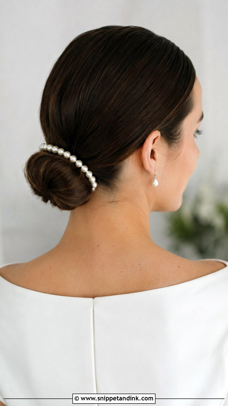Pearl Bridal Bun Wrap - Snippet and Ink - 15 Pearl Bridal Hair Accessories