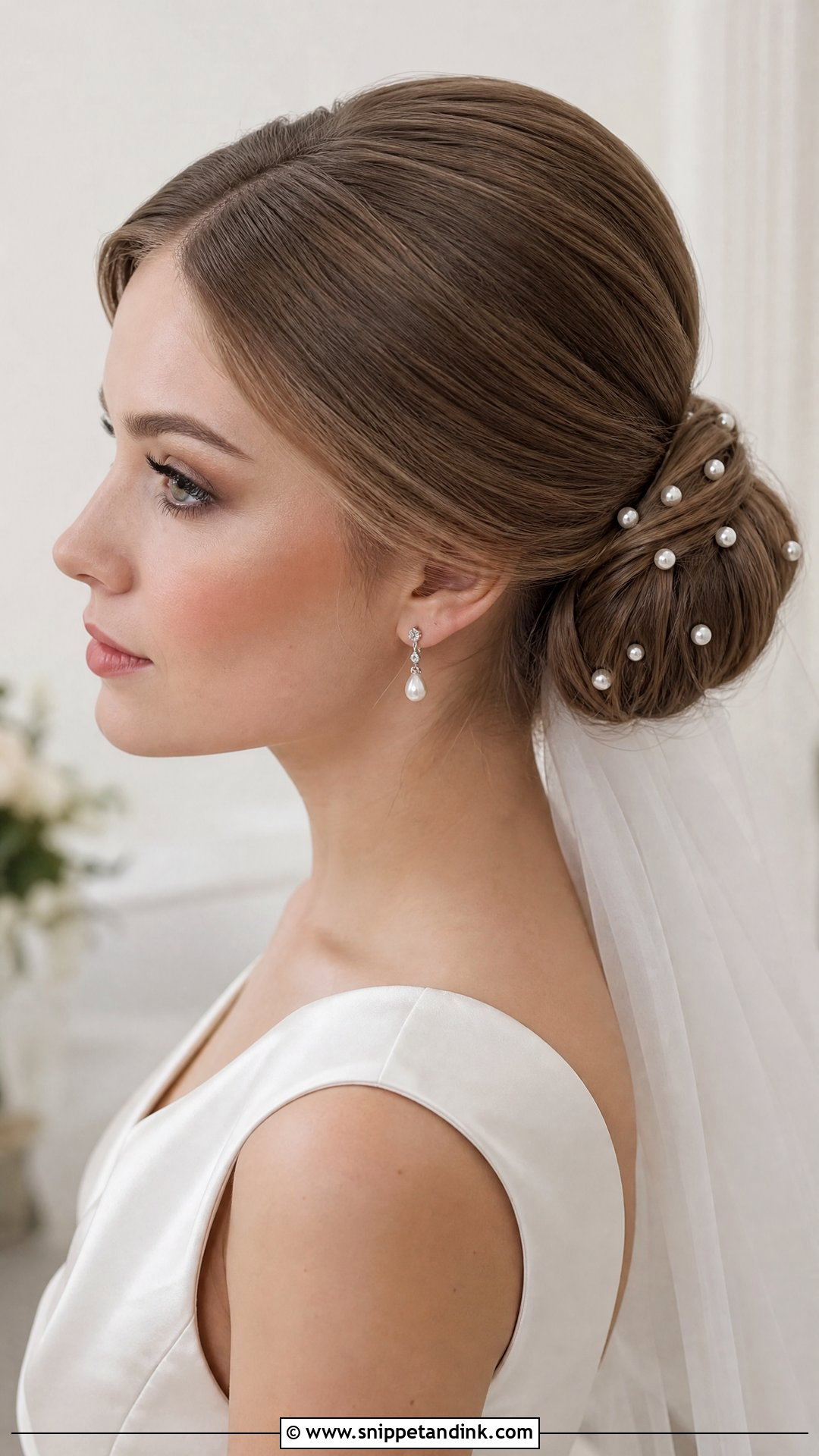 Pearl Bridal Bun - Snippet and Ink - 15 Bridal Bun Updo Ideas