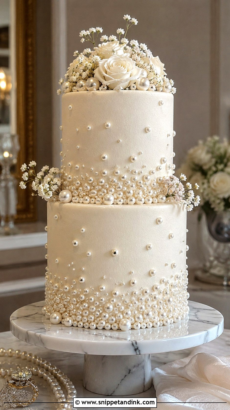 Pearl Bridal Cake - Snippet and Ink - 20 Bridal Cakes