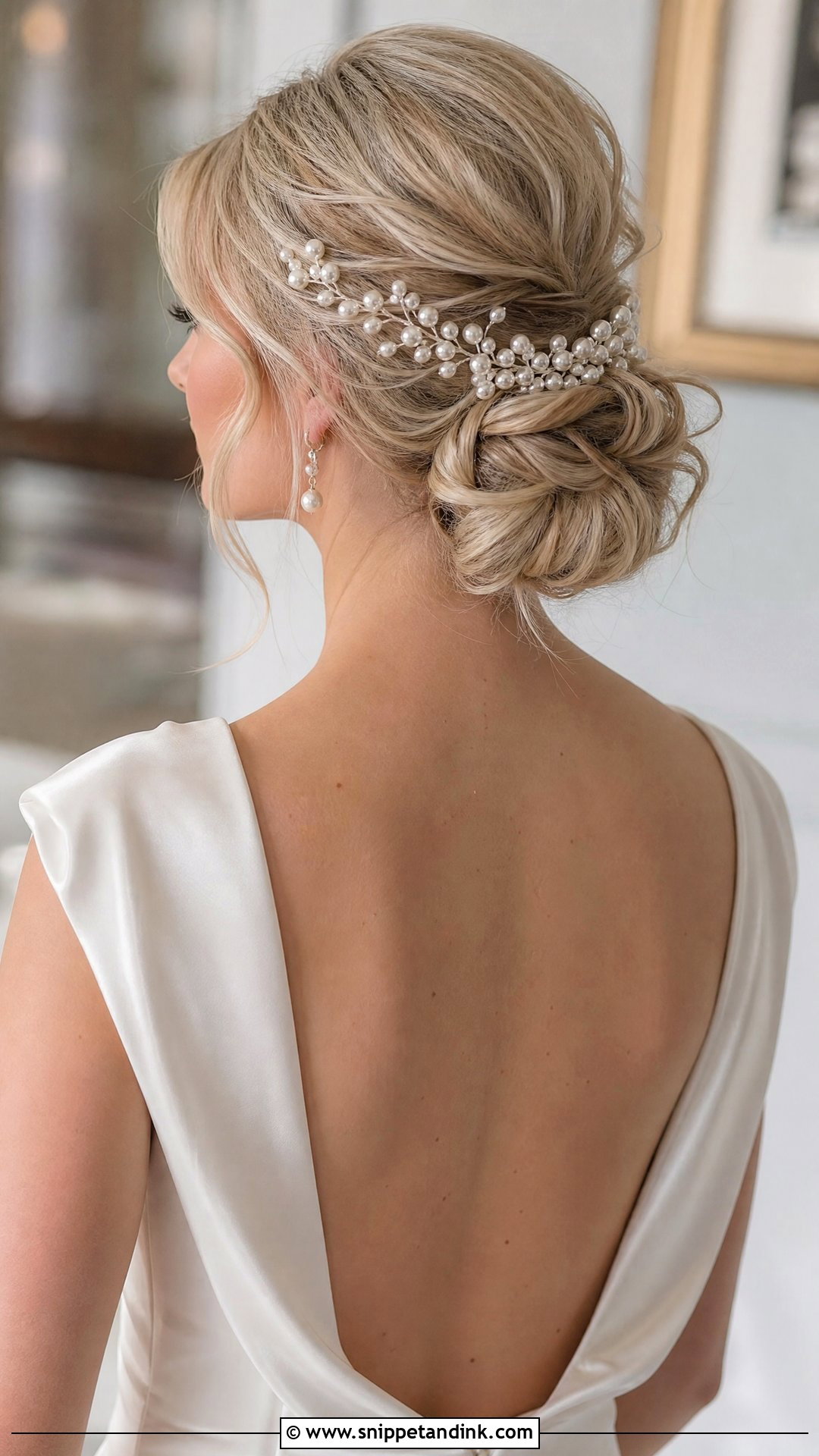 Pearl Bridal Chignon - Snippet and Ink - 15 Bridal Hairstyles with Pearls