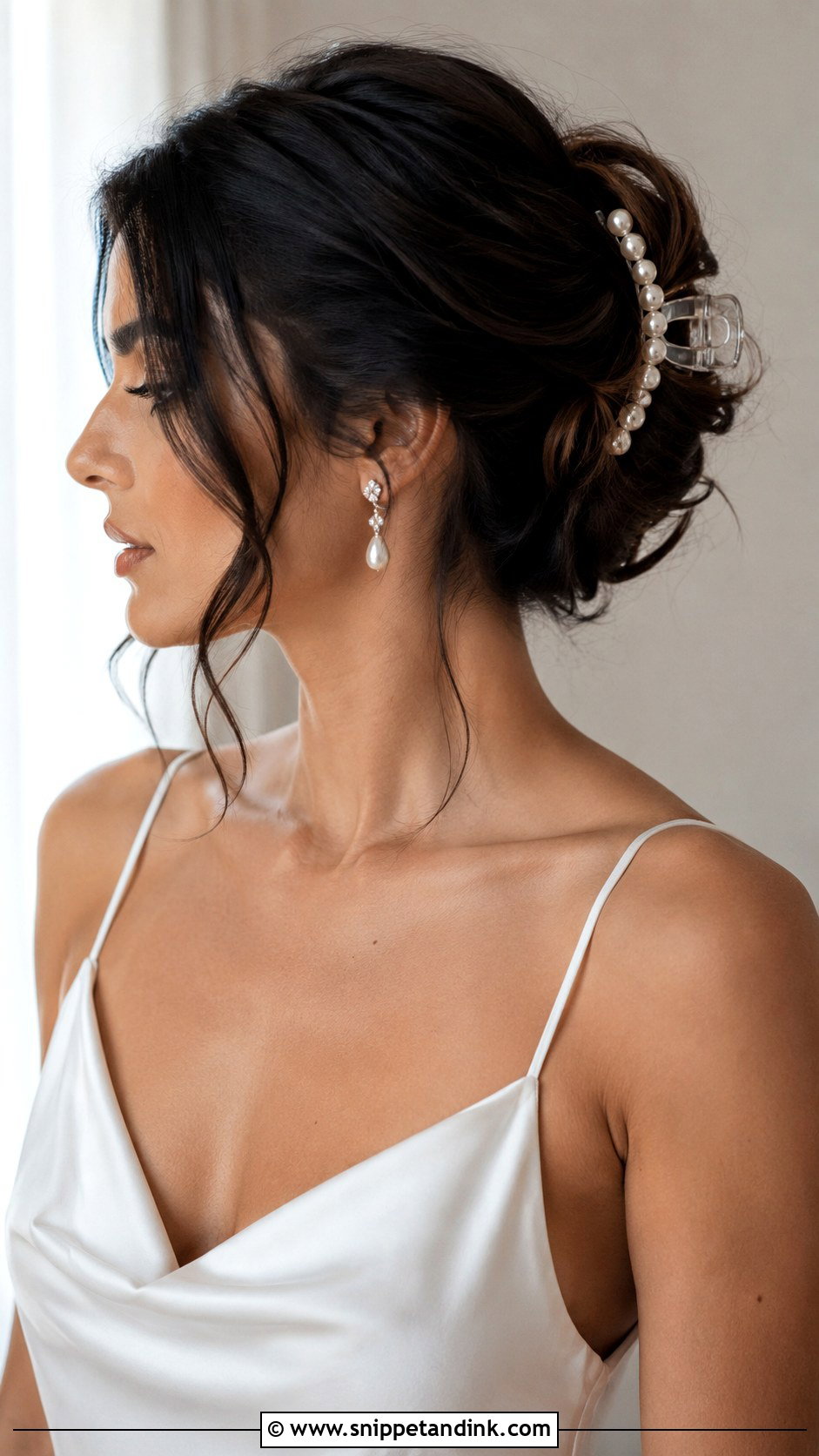 Pearl Bridal Claw Clip - Snippet and Ink - 15 Pearl Bridal Hair Accessories