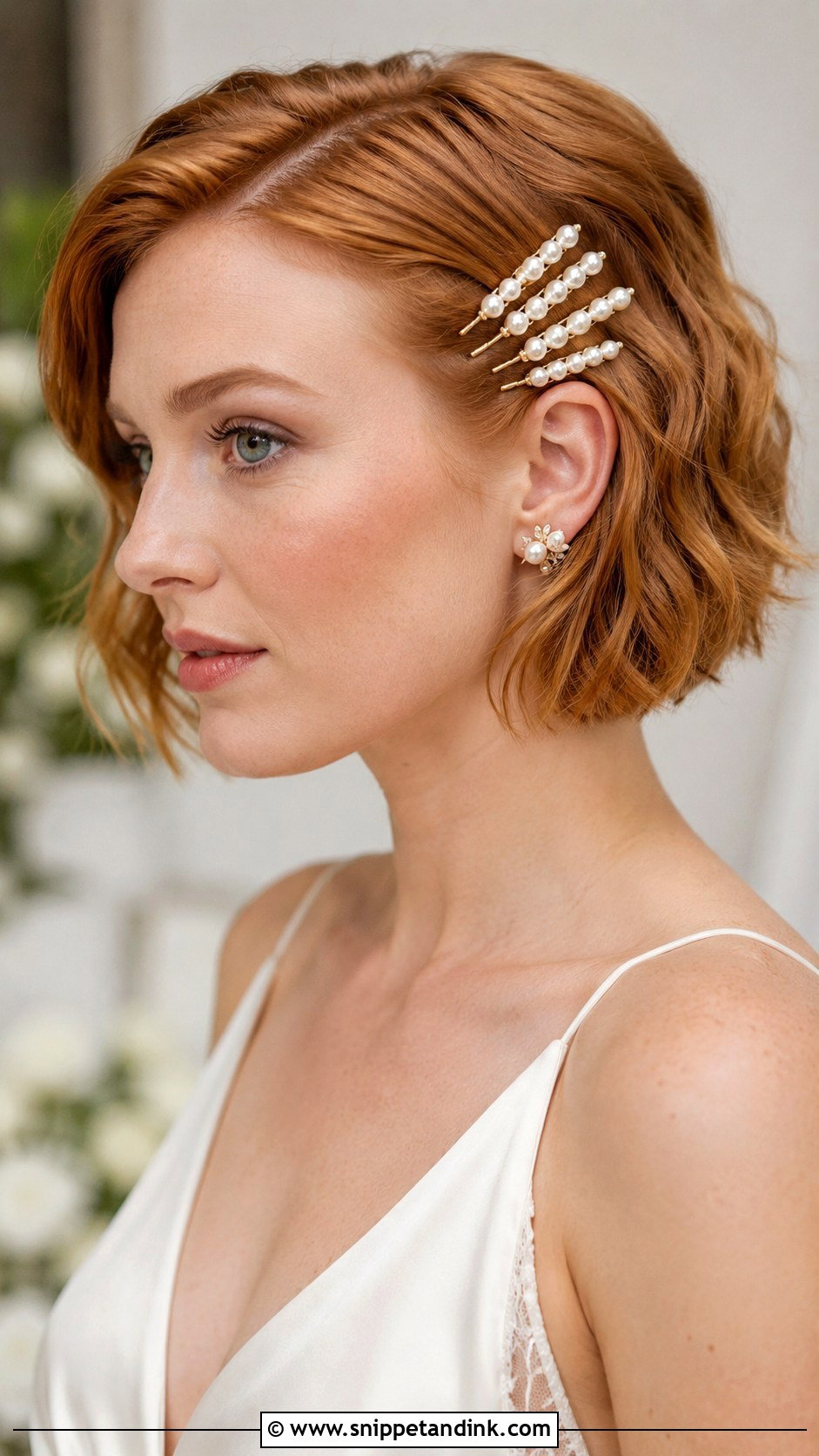 Pearl Bridal Clips With Short Hair - Snippet and Ink - 20 Bride Hair Jewelry Ideas